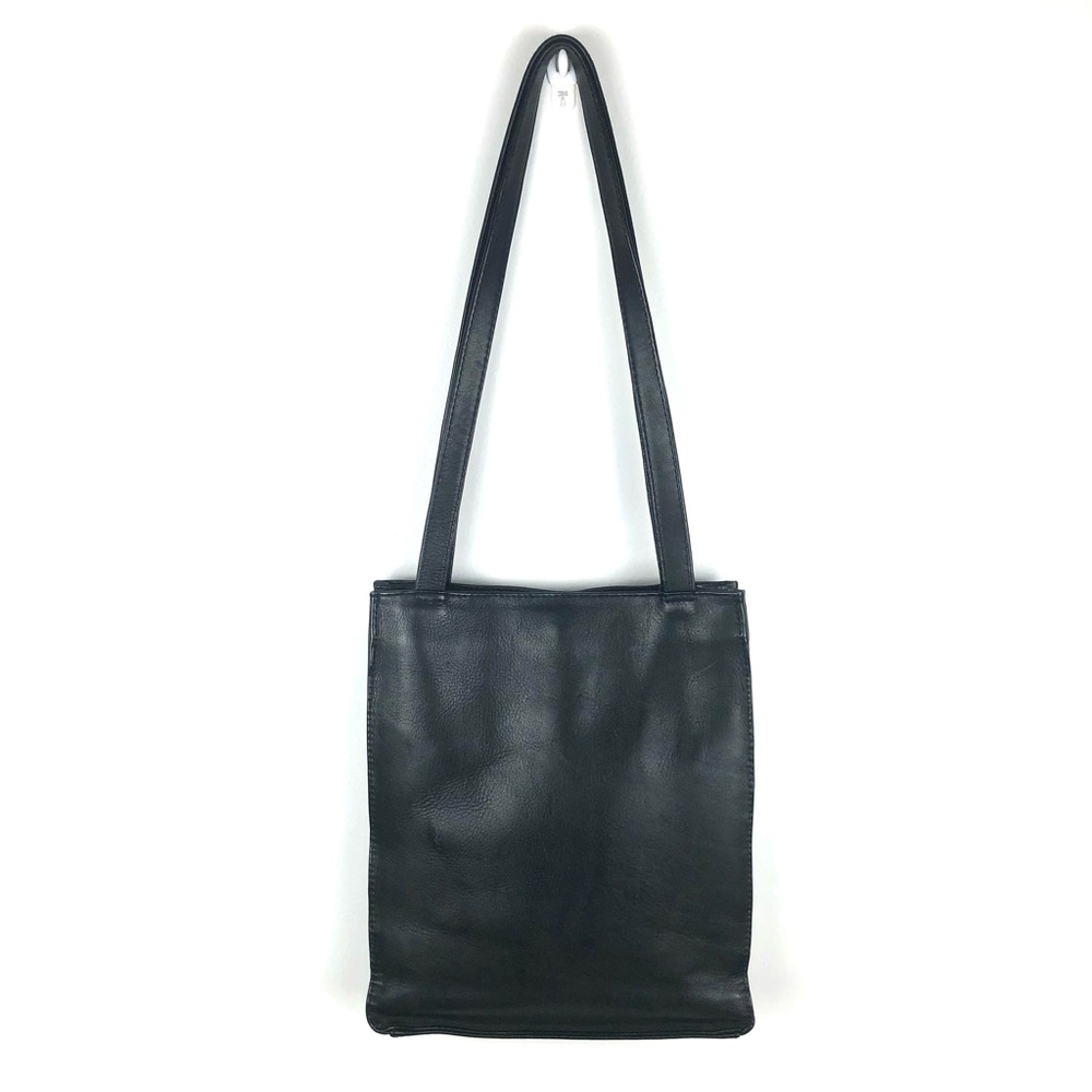Piel Leather Open Market Bag Black Shoulder Bag 12.5x10.5x2 in. - Picture 2 of 12